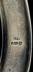 Antique English Victorian Sterling Silver Buckle Bangle Bracelet RWH 925/1000