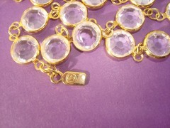 SWAROVSKI SWAN SET/LOT CLEAR CRYSTAL BEZEL NECKLACE 36″&EARRINGS,CLUSTER,DANGLE