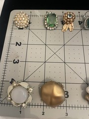 VTG EARRING LOT CLIP PIERCED Lucite Glass Rhinestones 1Pair Sterling Back SEE#15