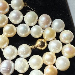 Choker Cultured Pearl 14k 9mm Ball Clasp 10mm Big Multicolor Pearls 16.5” Unused