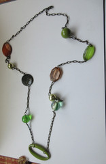 Vintage 3 MCM Necklaces Lot-Glass Metal Lucite Plastic