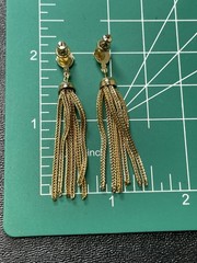 Vintage 2” Gold Tone Chain Tassel Dangle Earrings