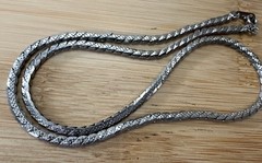 Vintage Silver Tone Bar Twist Chain Necklace 18” Spring Ring Clasp Unsigned