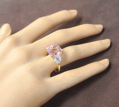 Vintage 14k Yellow Gold Engagement Ring 7.64ct. Natural Pink Tourmaline Radiant