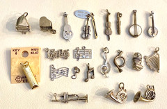 Vintage Sterling Silver Musical Instruments & Notes Charm Choice