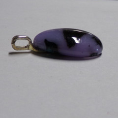 Vintage Lavender, Black, Yellow & Red Acrylic Pendant