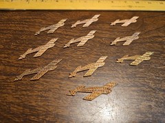 Lot Of 10 Studded Planes France Vintage 60s Brass Stampings Findings Jewelry