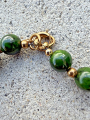 Vintage Bakelite Catalin Chunky Boho Necklace 27” 76.9g Tested Green Beads Deco