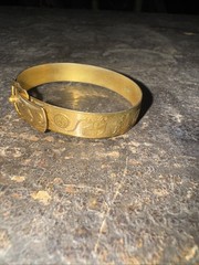 Antique Unmarked Baby Bangle Buckle Bracelet Adjustable Etched Design