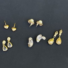 5 Pairs Signed Swarovski Crystal Earrings Lot