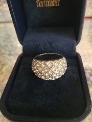 Sterling Silver heavy CZ Band Cocktail Ring size 7 3/4 ✨️ Possible 8. Read