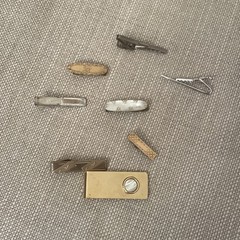 VTG Lot Of 8 Tie Clips Money Clip Hicock Marathon Mother Of Pearl Silver Gold