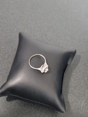 Sterling Silver 925 Pear Baguette Halo Ring Size 9.75 Signed RJ 3.51 grams