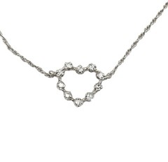 14K Solid Gold Cute Heart Natural Diamond Pendant Necklace, 16 Inch Length
