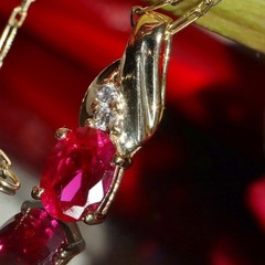 10k yellow gold pendant 0.93ct lab created ruby solitaire charm 0.95gr N3634