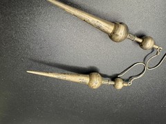 Vintage Bali Sterling Silver 925 Tribal Long Drop Dangle Filigree Earrings