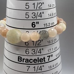 Druzy Stone Bracelet Neutral Color Faceted Gemstone Beads Stretch Chakra 6.25″