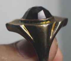 Vintage K AMATO NH 925 Smoky Quartz Ring 8