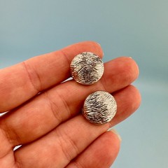 Vintage Clip On Earrings Lot Silver Tone Textured Modernist 1 Signed Monet