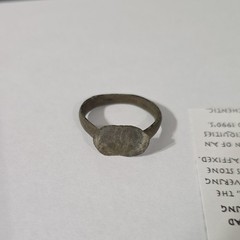Ancient Byzantine Bronze Monogram Ring 8th-12th Century AD Artifact Jewelry COA