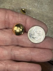Vtg Ballou B.A.B. Stud Button Earrings Gold Plated 1/20 12K GF with 14K posts