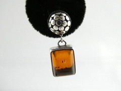 Lori Bonn Sterling Silver Amber Stud Earrings 925 6.7g 7/8 Inch Length