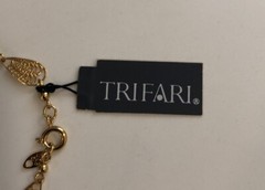 Signed Trifari 24in Gold Tone Filigree Chain Necklace Vintage Elegant Chic