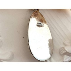 Teardrop Balinese Made Mother of Pearl Sterling Silver 925 Vintage Pendant
