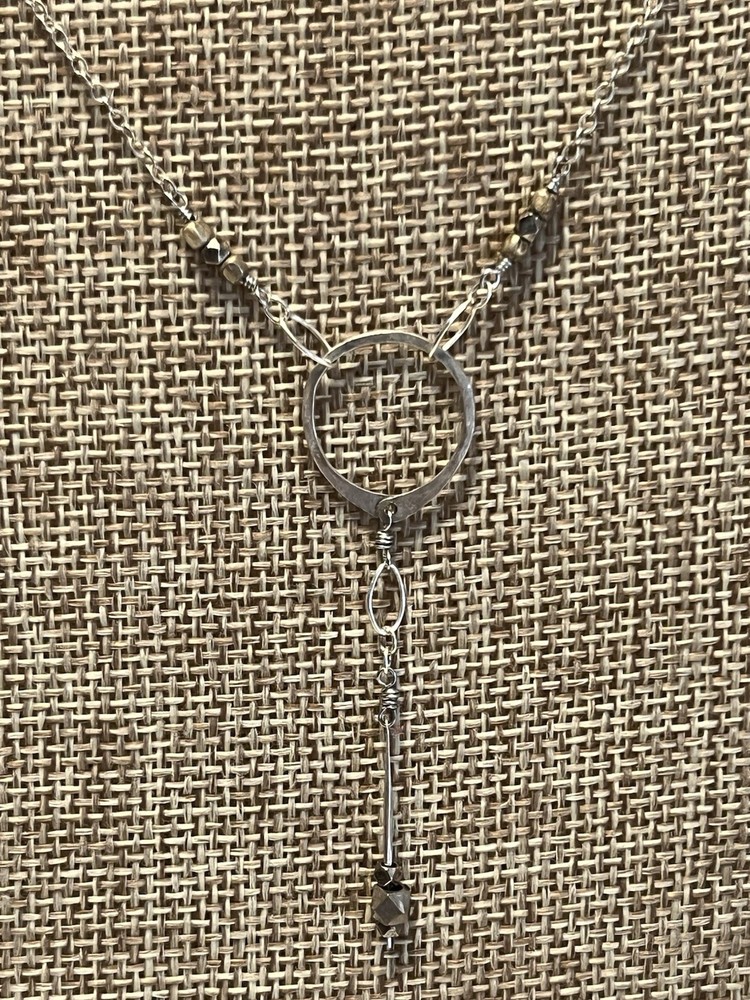 ESTATE ONE OF A KIND OOAK ARTISAN STERLING SILVER 925 CIRCLE “Y” NECKLACE 18”