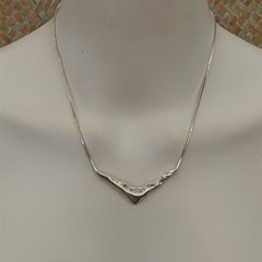 Freeform Modernist Sterling Silver Necklace Artisan Sculptural V OOAK Hadamard