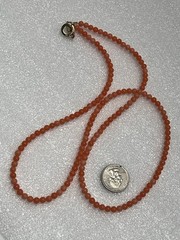 Vintage Dyrberg Kern Peach Agate Bead Necklace 30”
