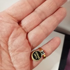 Vintage 18kt G H E Genuine Black Onyx Stone cotail Ring – Size 5.5