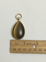 Tiger Eye Stone Pendant With Gold Tone