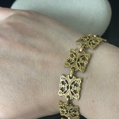 Vintage Signed MMA Gold Tone Bracelet