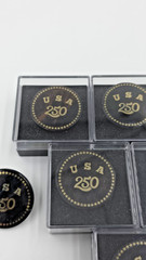 USA 250th Anniversary Obsidian Stone Pin Set OF 5 Badge 1.2″Limited Edition
