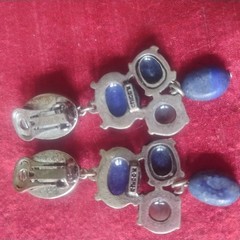 Chicos Blue Clip On Earrings