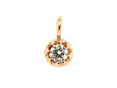 Victorian Solitaire Diamond Pendant Necklace .50ct Lab Grown 14K Rose Gold
