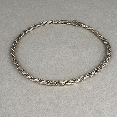Vintage HCT Italy Gold Plated Sterling Silver Twisted Rope Chain Bracelet 7.75”