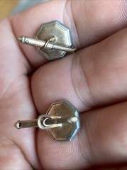 Rolled Gold Plated MOP Mother of Pearl Octagonal Antique Edwardian Vest Buttons