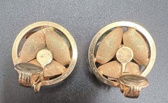 Vtg SARAH COVENTRY Pin Brooch Earrings Set Gold Tone Autumn Leaves Chunky Stones