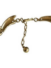 Crown Trifari Flag Blue Enamel Link Collar Necklace Polished Gold Trifanium 16”