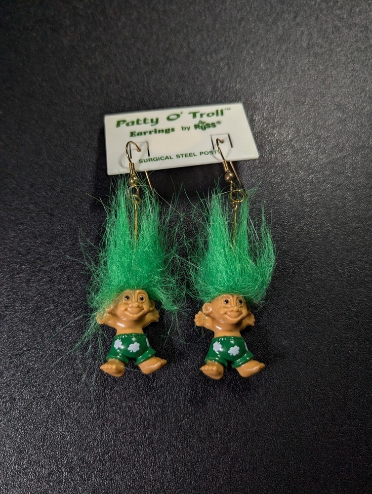 Vintage Russ Patty O’ Troll Saint Patrick’s Day Earring Set Unused