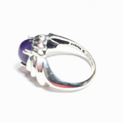 Vintage Sterling Silver Kabana Amethyst Ring Size 5.25-5.5