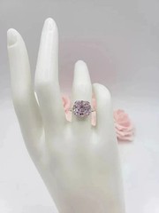 4.25Ct Lab Created Radiant Cut Pink Sapphire 14K White Gold FN Engagement Ring