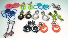 Vintage Earrings 11pr 80s Doorknocker Jeff Lieb Dangle Retro Hoop Lot