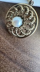 Vintage Faux Pearl 12k Gold Filled Screw Back Dangle Drop Round Earrings MCM