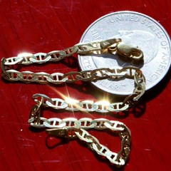 10k yellow gold bracelet 7.0″ anchor / mariner link chain vintage 1.50gr N3095A