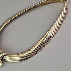 Vintage Omega Bow Necklace Chunky Ribbon Wide 16.5″