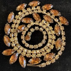 Vintage Two tone Brown Rhinestone Necklace Jewelry