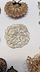 Lot of 13 Older Vintage Pendants,Button Covers,Cameo Brooche & Others